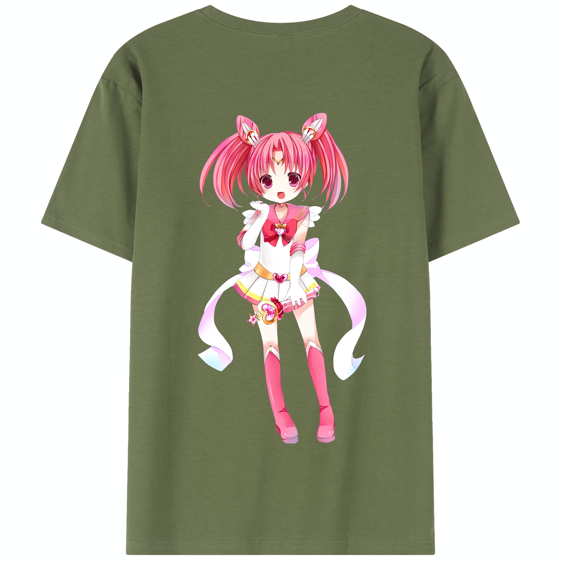 （画像用） 美少女戦士セーラームーン ちびうさ Sailor Moon Chibiusa Tsukino Usagi Small Lady Serenity 綿100％半袖Tシャツ（背面プリント）